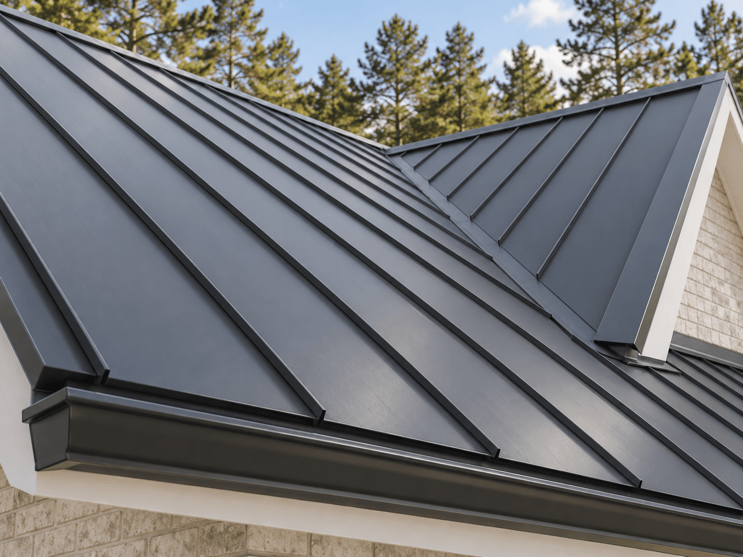 Metal roofing on a building
