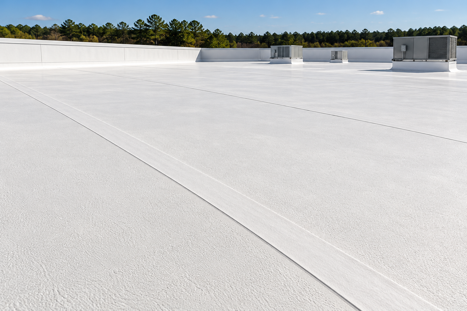 TPO roofing membrane and seams