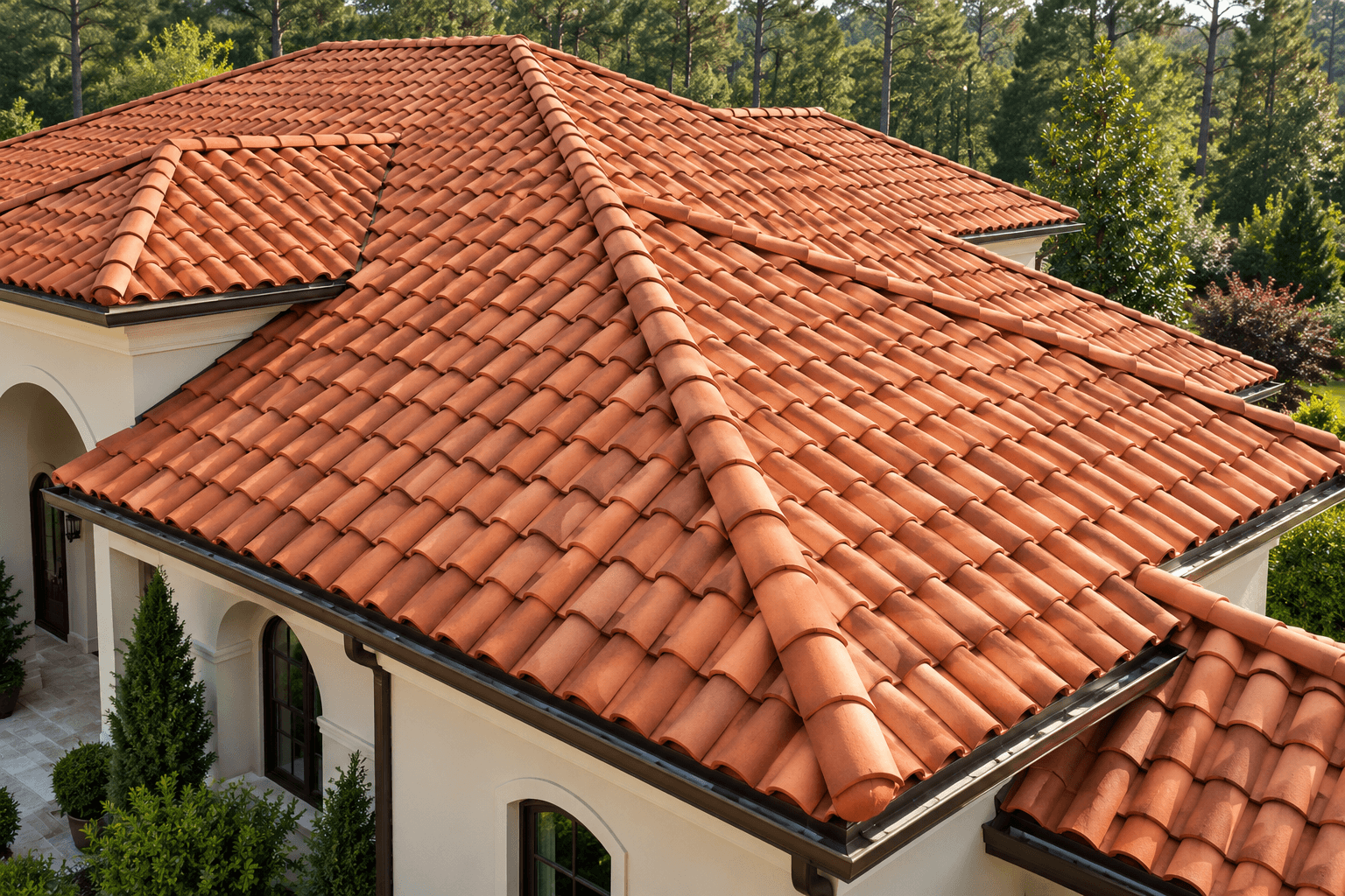 Home with a durable tile roofing system